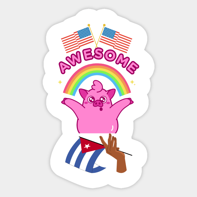 50% cuban 50% American 100% Awesome Sticker by Ekkoha